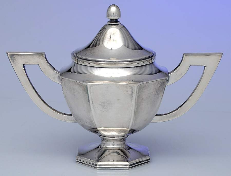 UNH25 (Sterling, Hollowware) Sugar Bowl & Lid by Unknown Manufacturer-1