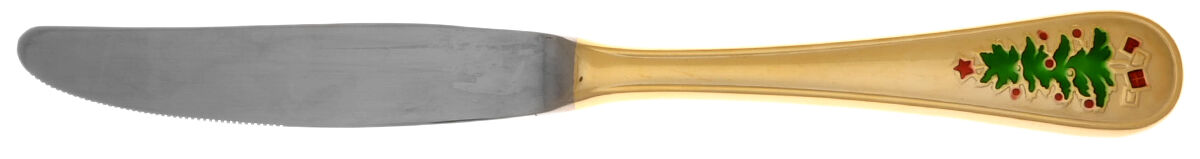 UNF1587 (Gold Electroplate) Modern Solid Knife by Unknown Mfg Silver-1