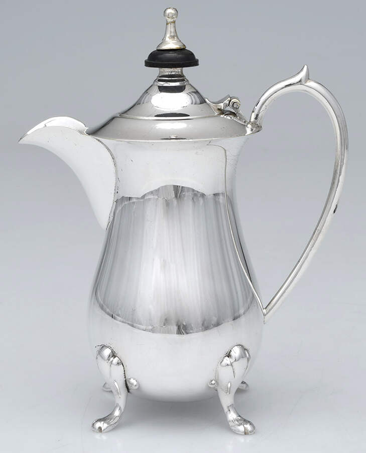 India Silverplate Hollowware-Plain Syrup Pitcher with Hinged Lid by Unknown Manufacturer-1