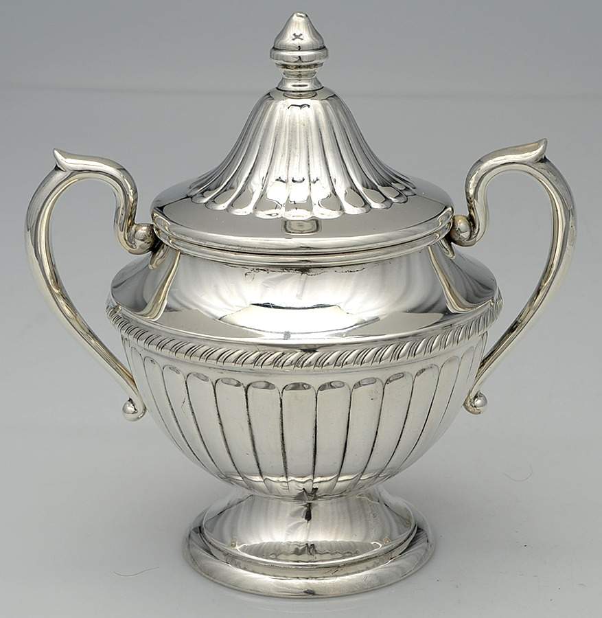 25 (Sterling, Hollowware) Sugar Bowl & Lid by Unknown Manufacturer-1