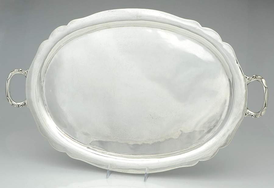 UNH13 (Sterling, Hollowware) Large Waiter Tray by Unknown Manufacturer-1
