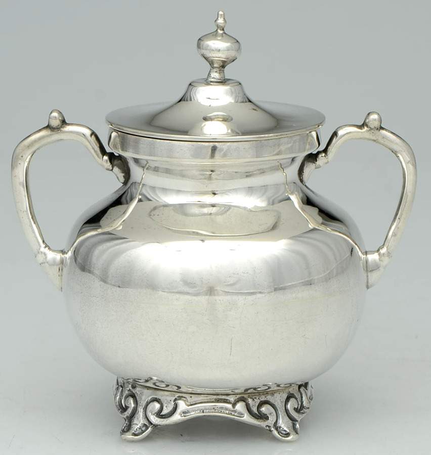 UNH13 (Sterling, Hollowware) Sugar Bowl & Lid by Unknown Manufacturer-1