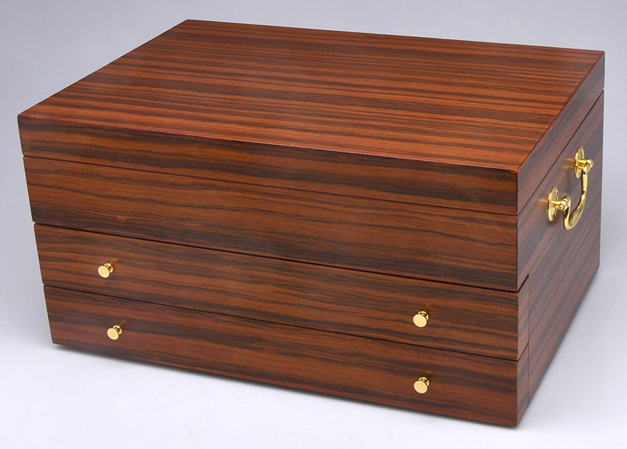 Flatware Chests-New and Vintage New 2 Drawer Flatware Chest by Unknown Mfg Silver-1