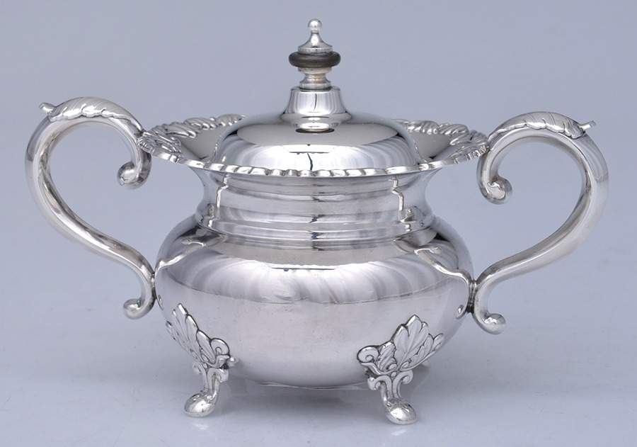 UNH27 (Sterling, Hollowware) Sugar Bowl & Lid by Unknown Manufacturer-1