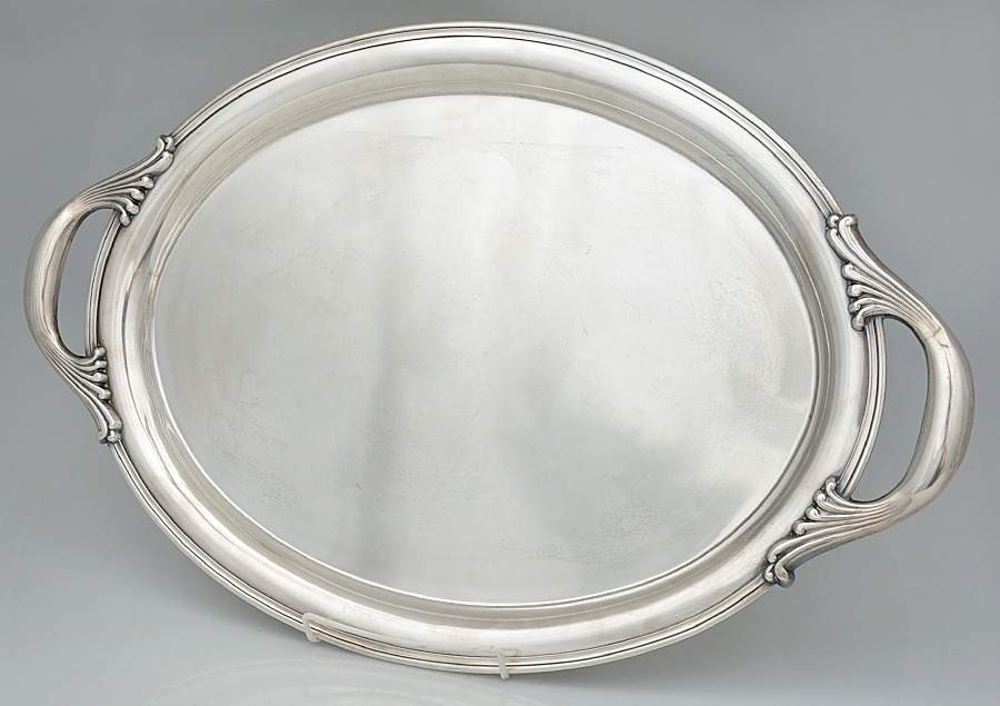 UNH7 (Sterling, Hollowware) Large Waiter Tray by Unknown Manufacturer-1