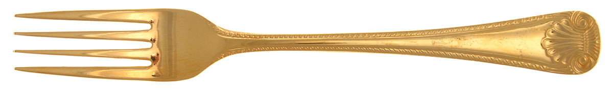 UNFUNF2357 (Gold Electroplate) Fork by Unknown Mfg Silver-1