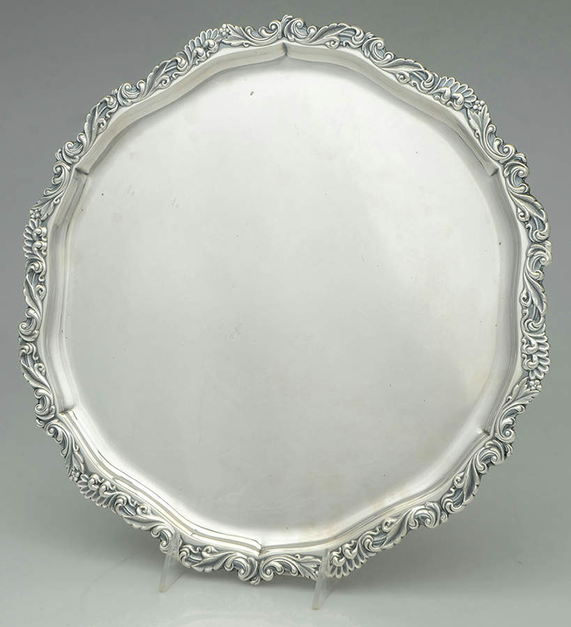 UNH48 (Sterling, Hollowware) 13" Round Tray by Unknown Manufacturer-1