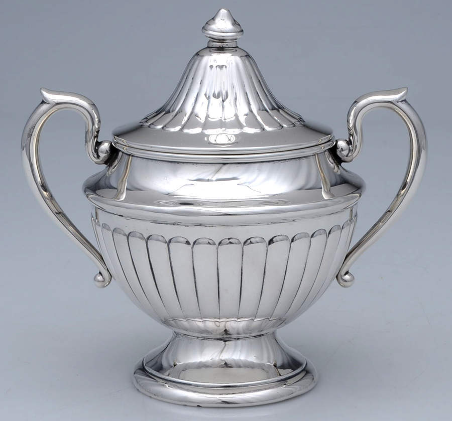 25-1 (Sterling, Hollowware) Sugar Bowl & Lid by Unknown Manufacturer-1