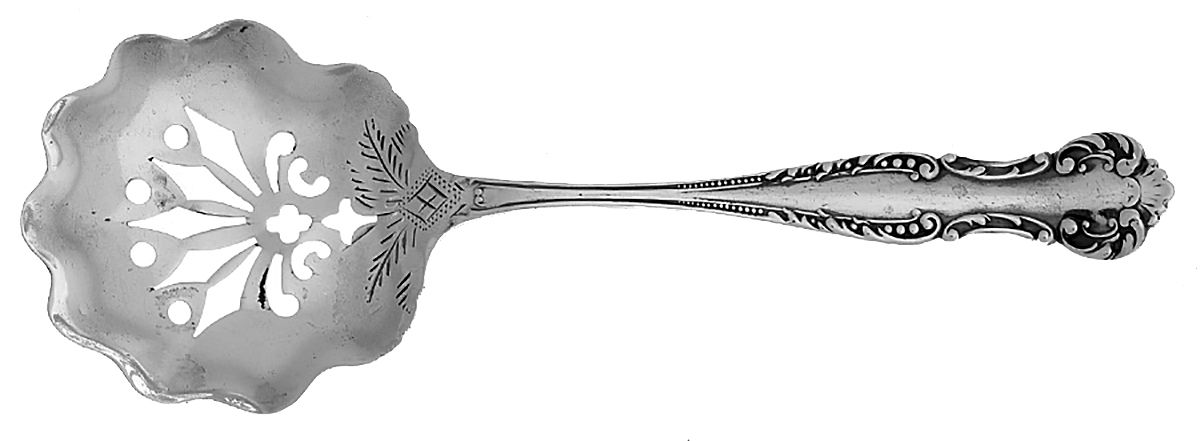UNF2366 (Silverplate) Solid Bon Bon Spoon with Pierced Bowl by Unknown Mfg Silver-1