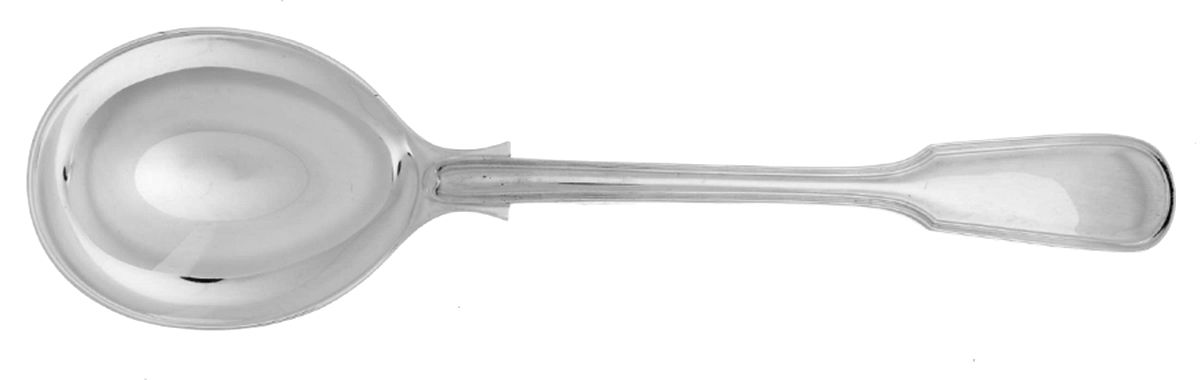 Fiddle Thread (Sterling) Round Bowl Soup Spoon (Gumbo) by Unknown Mfg Silver-1