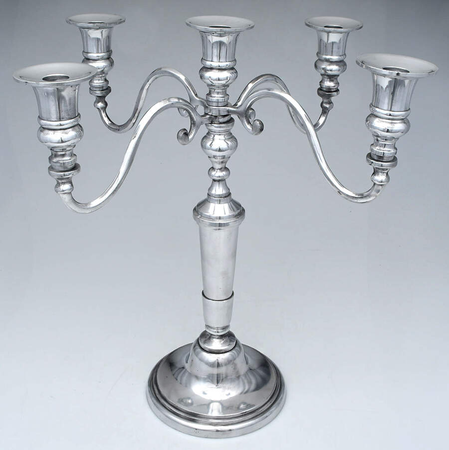 Chrome Hollowware Large 5-Light Candelabra by Unknown Manufacturer-1