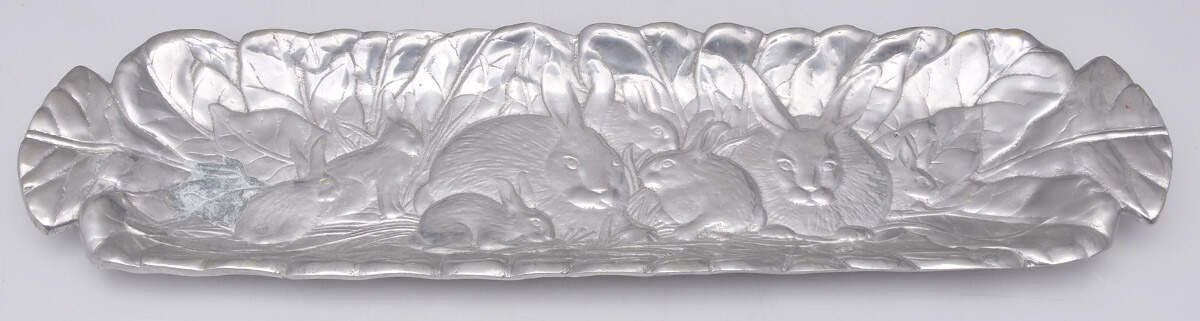 Bunnies (Aluminum, Hollowware) 20" Rectangular Tray by Unknown Manufacturer-1
