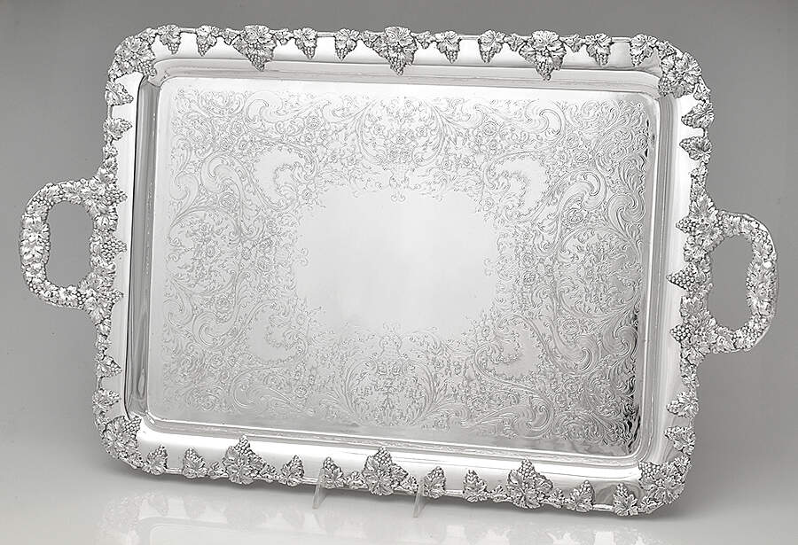 1222 (Silverplate, Hollowware) Large Waiter Tray by Unknown Manufacturer-1