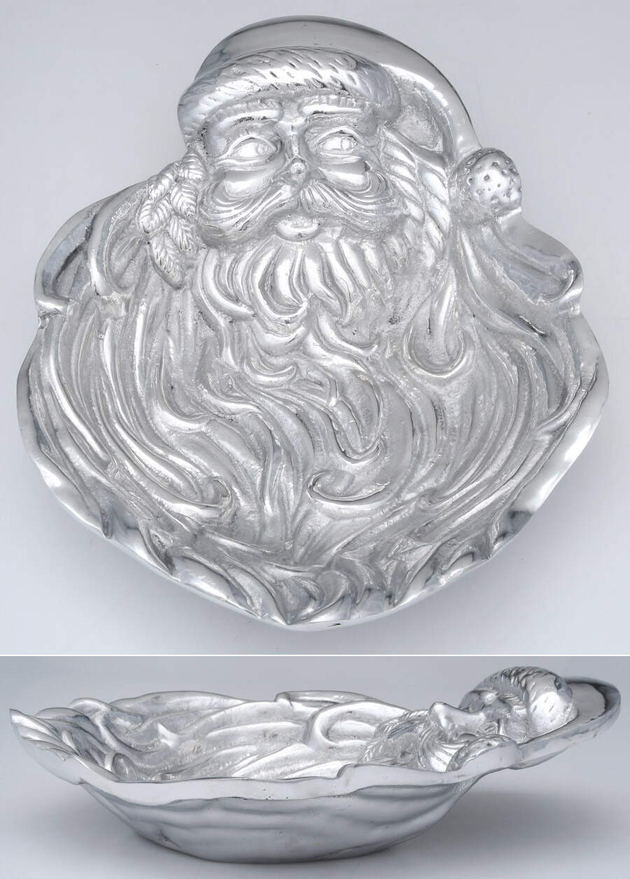 Santa (Aluminum, Hollowware) 14" Serving Bowl by Unknown Manufacturer-1