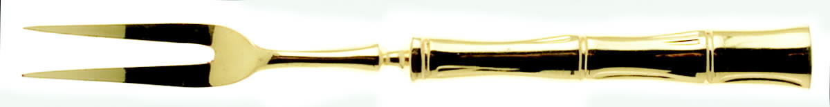 Gold Cane (Gold Electroplate) Short Handle Pickle/Olive Fork by Viners of Sheffield-1