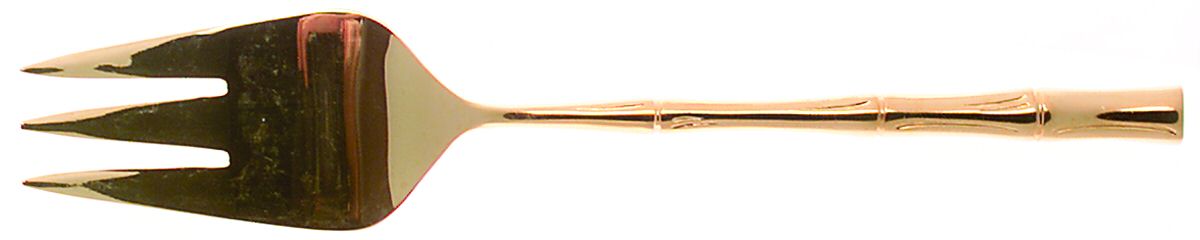 Gold Cane (Gold Electroplate) Medium Solid Cold Meat Serving Fork by Viners of Sheffield-1
