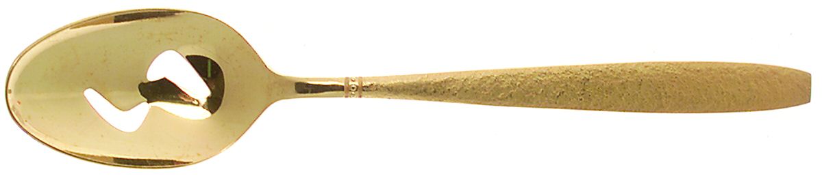 Golden Firense (Gold Electroplate) Pierced Tablespoon (Serving Spoon) by Viners of Sheffield-1