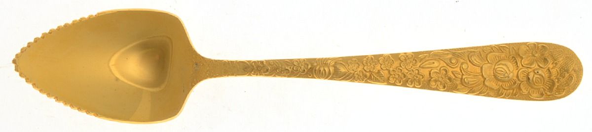 VS12 (GOLD ELEC) Fruit/Orange Spoon by Viners of Sheffield-1