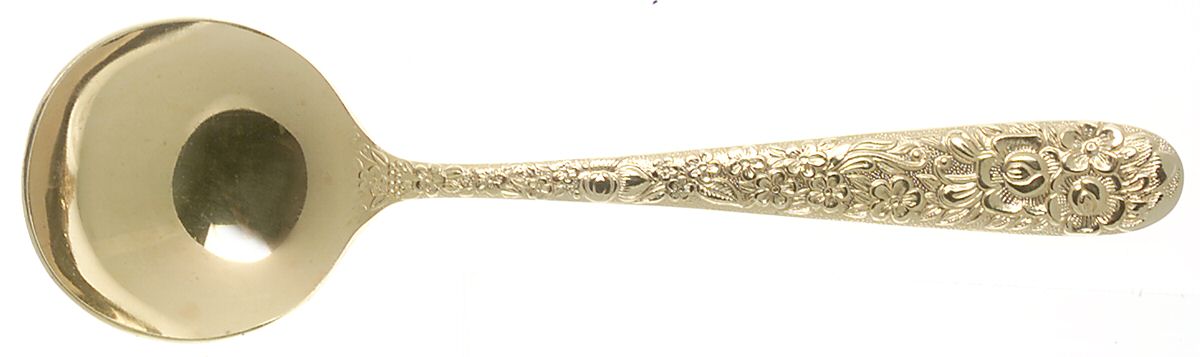 VS12 (GOLD ELEC) Round Bowl Soup Spoon (Gumbo) by Viners of Sheffield-1