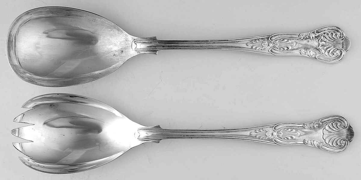 Kings Royal (Silverplate) (2 Pc) Solid Salad Set by Viners of Sheffield-1