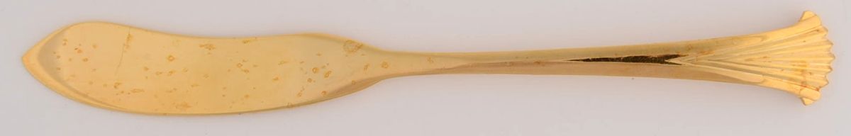 VS14 (Gold Electroplate) Flat Handle Butter Spreader by Viners of Sheffield-1