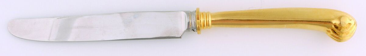 VS14 (Gold Electroplate) New French Hollow Pistol Knife by Viners of Sheffield-1