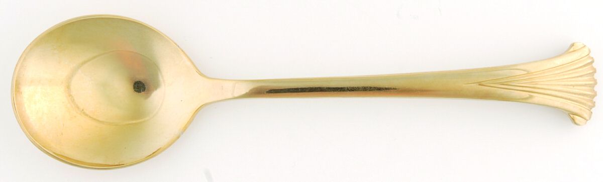 VS14 (Gold Electroplate) Round Bowl Soup Spoon (Cream Soup) by Viners of Sheffield-1