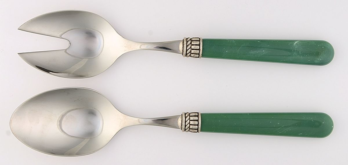 Florentine-Marbelized Light Green (2 Pc) Solid Salad Set by Vietri-1