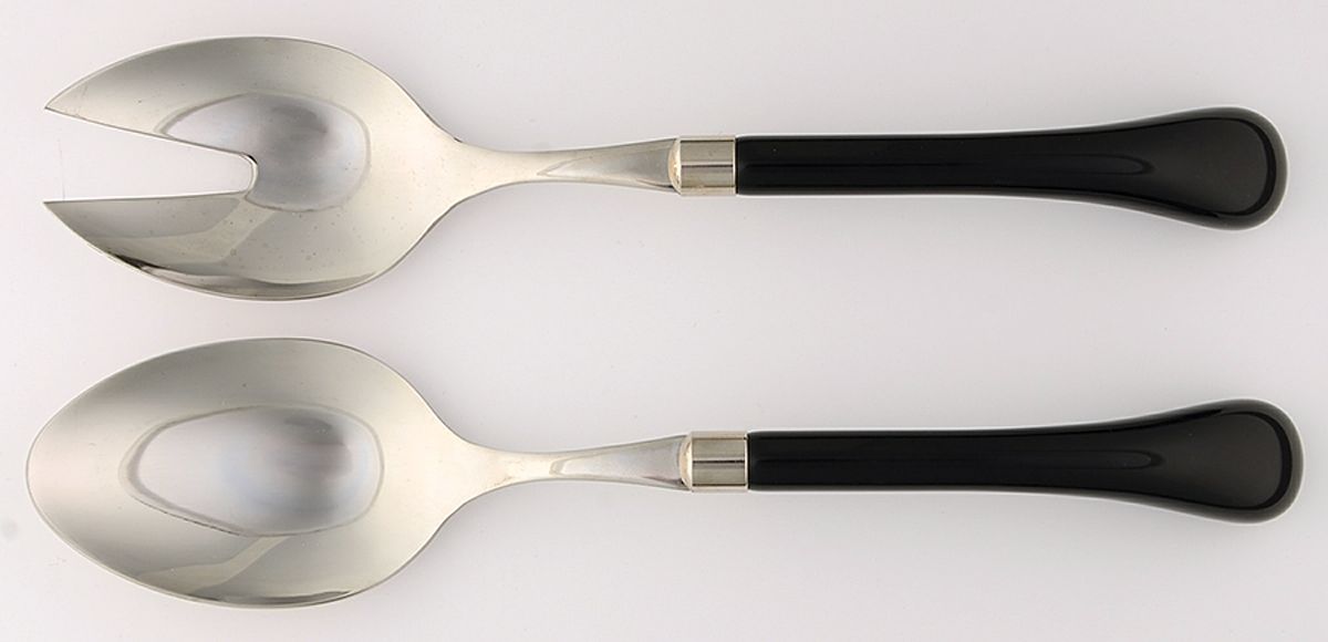 Europa-Black (2 Pc) Solid Salad Set by Vietri-1