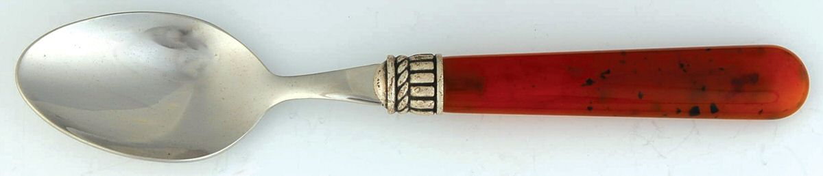 Florentine-Marbleized Brown Place/Oval Soup Spoon by Vietri-1