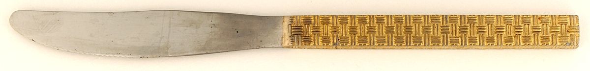 VS23 (GOLD ELECTROPLATE) Modern Solid Knife by Viners of Sheffield-1