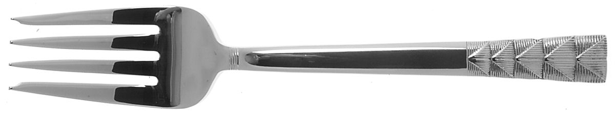Plisse (Stainless) Medium Solid Cold Meat Serving Fork by Vera Wang-1