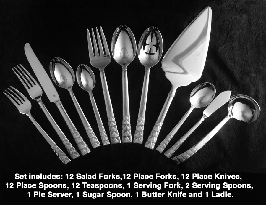 Plisse (Stainless) 67 Piece Set by Vera Wang-1