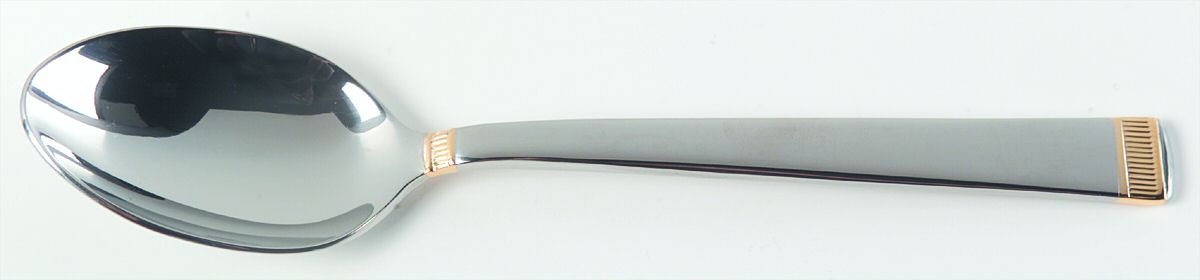 Gold Chime (Stainless, Gold Accent) Place/Oval Soup Spoon by Vera Wang-1
