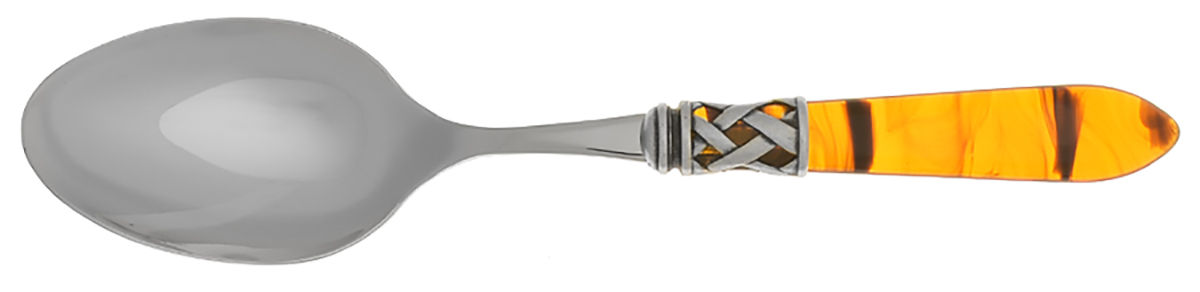 Aladdin-Tortoiseshell (Antique Lattice) Salad Servng Spoon with Stainless Bowl by Vietri-1