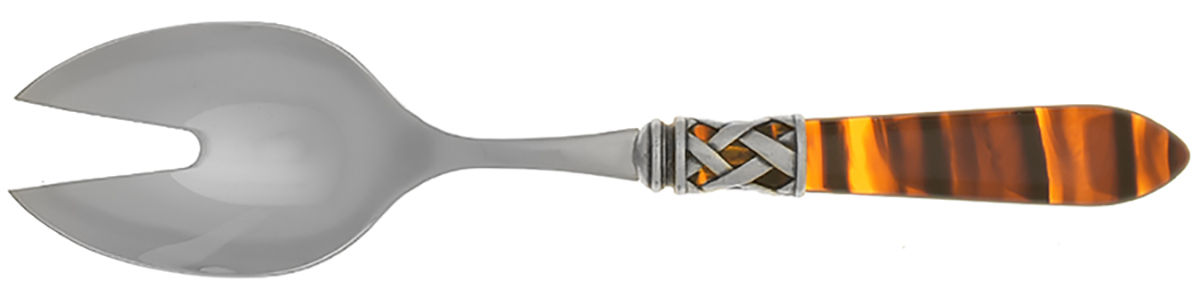 Aladdin-Tortoiseshell (Antique Lattice) Salad Serving Fork with Stainless Prongs by Vietri-1
