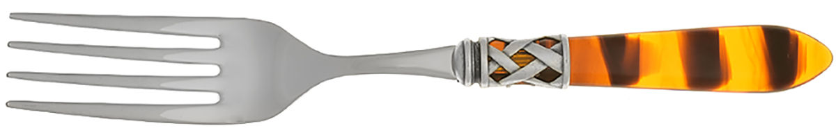 Aladdin-Tortoiseshell (Antique Lattice) Large Stainless-Tine Cold Meat Serving Fork by Vietri-1