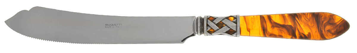 Aladdin-Tortoiseshell (Antique Lattice) Cake Knife with Stainless Blade by Vietri-1