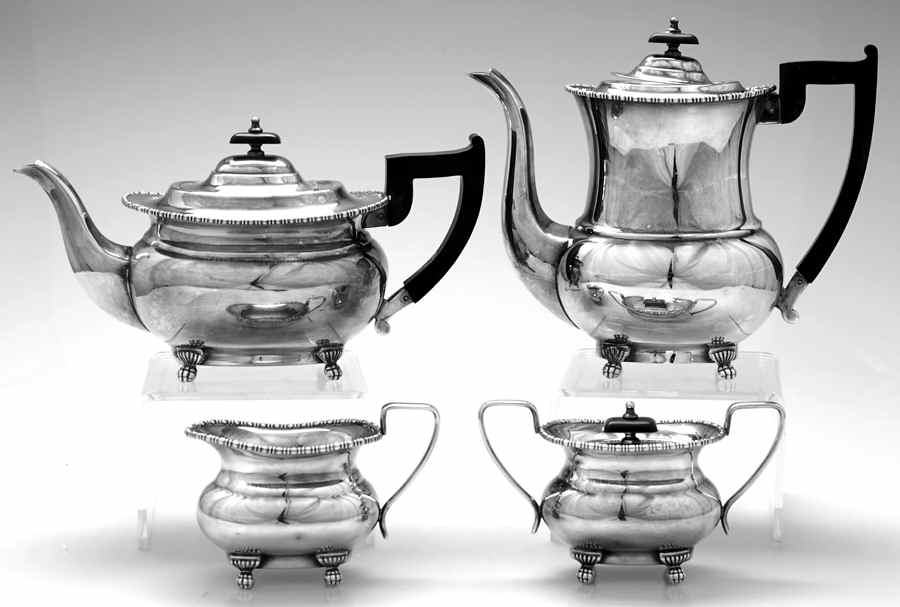 VS49 (Silverplate, Hollowware) (4 Piece) Silverplate Tea Set by Viners of Sheffield-1