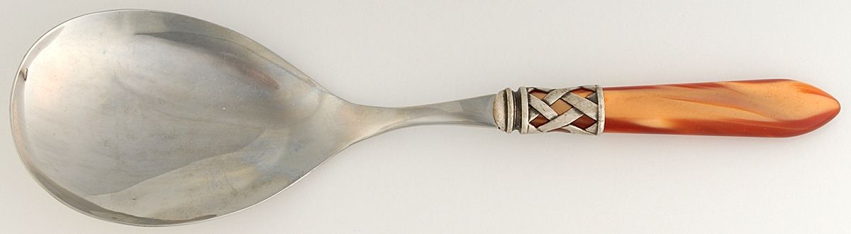 Aladdin-Pearlized Brown (Brilliant Lattice) Solid Serving Spoon by Vietri-1