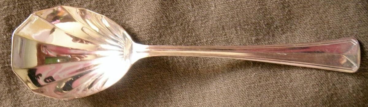 VIH3 (Silverplate) Sugar Shell Spoon by Viner & Hall (Sheffield)-1