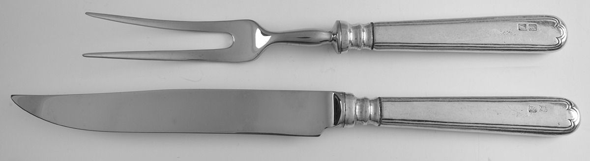 Filet (Pewter) Large 2-Piece Roast Carving Set w/Stainless Blade by Valpeltro-1