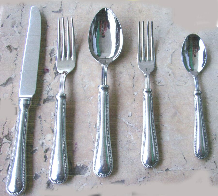 Perlinato (Pewter) Fork by Valpeltro-1