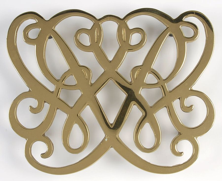 Brass Trivets-Brass Hollowware Trivet by Virginia Metalcrafters-1