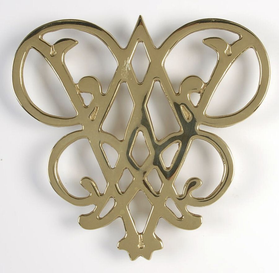 Brass Trivets-Brass Hollowware Trivet by Virginia Metalcrafters-1