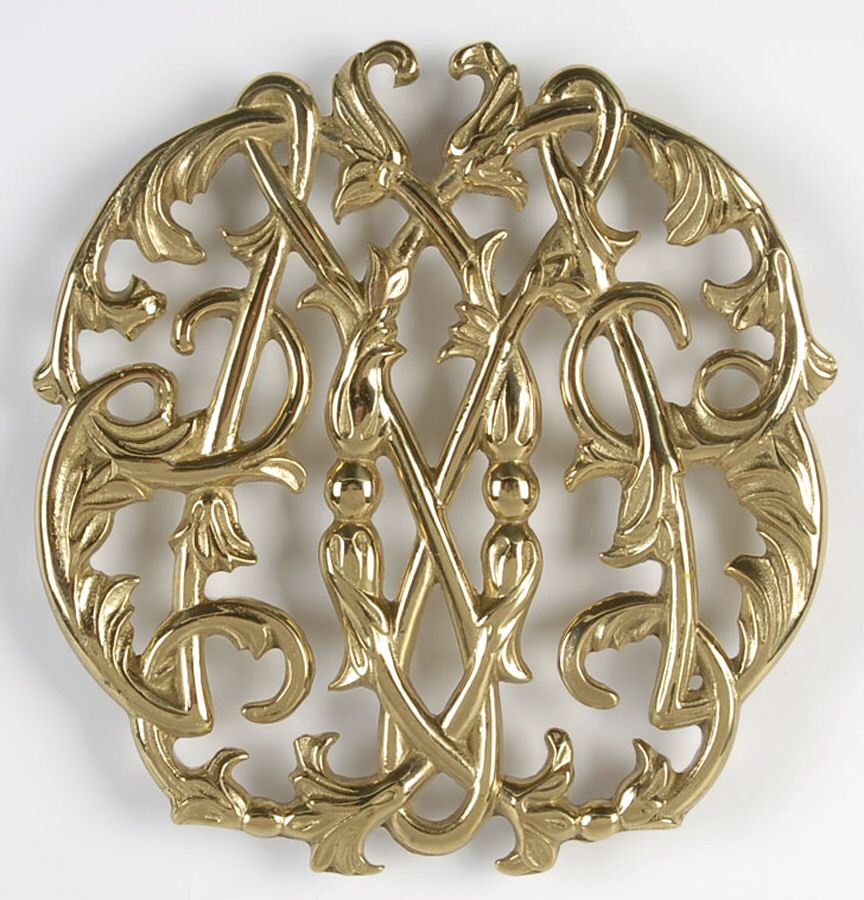 Brass Trivets-Brass Hollowware Trivet by Virginia Metalcrafters-1