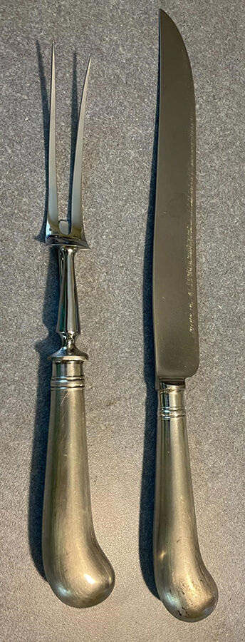 VS34 (Silverplate) Small Stainless Blade 2-Piece Steak Carving Set by Viners of Sheffield-1