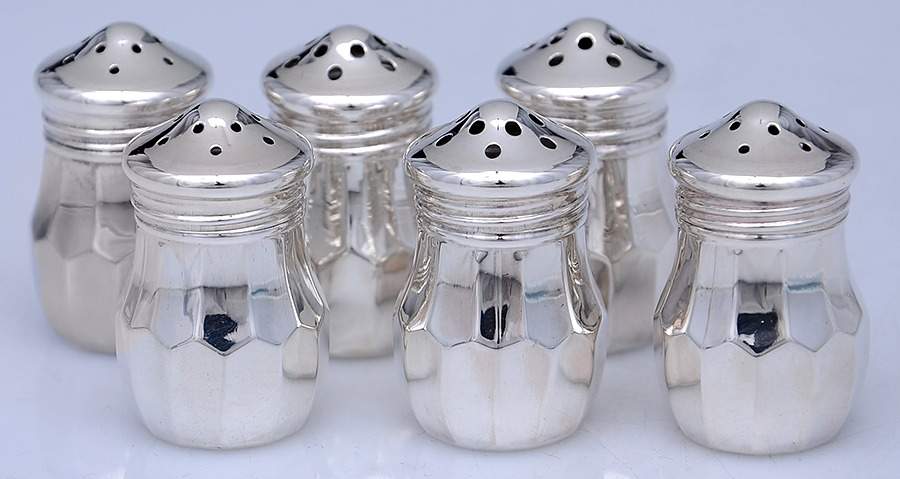 Sterling Hollowware Individual Salt & Pepper (3 Sets) by V Lollo Silver Co-1