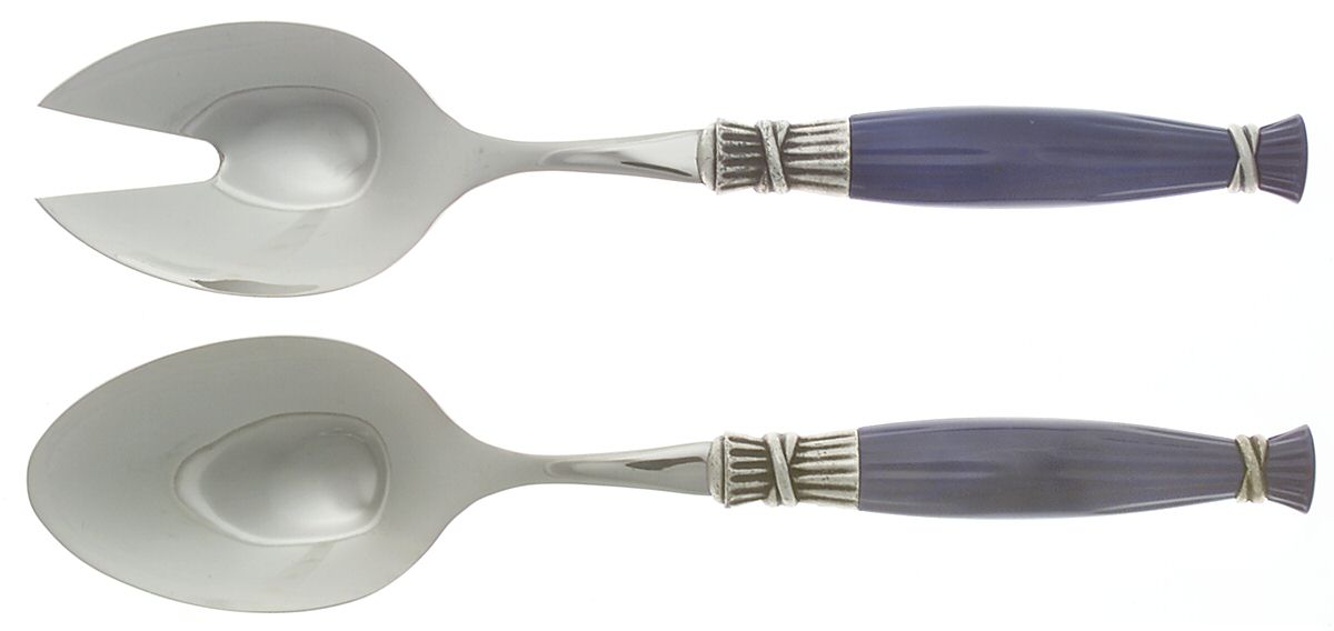 Dolce Vita-Blue (Stainless) (2 Pc) Solid Salad Set by Vietri-1