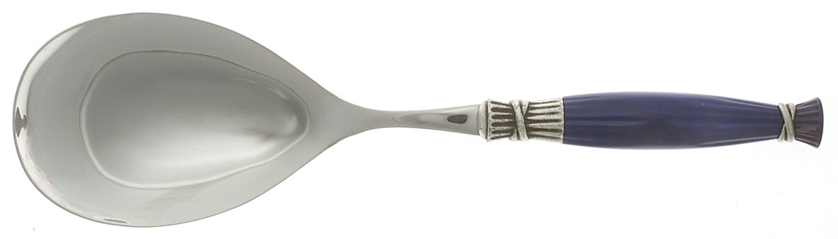 Dolce Vita-Blue (Stainless) Large Solid Serving Spoon by Vietri-1